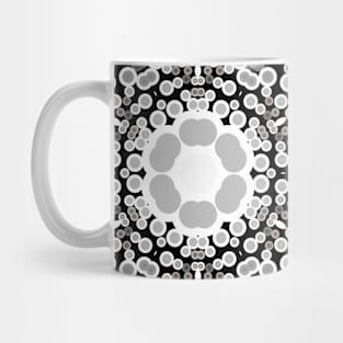 Dot Mandala Flower White Orange and Black Mug